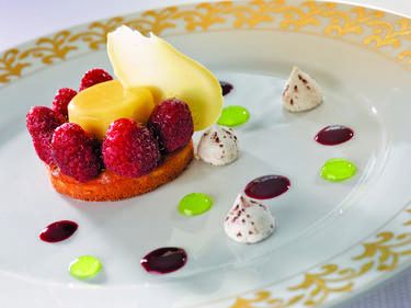 Oceania Cruises Grand Dining Room Raspberry Tartlet.jpg